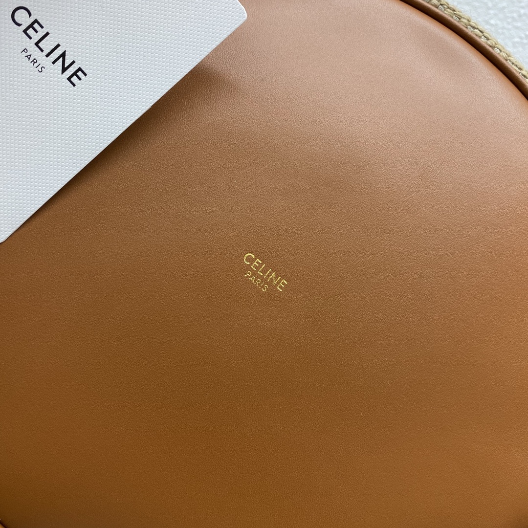 Celine Bucket 16 Smooth Calfskin Canvas Handbag Shoulder Bag Tan/Coffee 195573